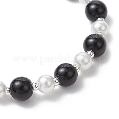 Glass Pearl Round Beaded Bracelets for Women&nbsp;BJEW-JB11958
