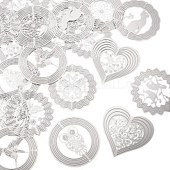 20Pcs 10 Styles 201 Stainless Steel Laser Cut Connector Charms&nbsp;STAS-TA0003-38