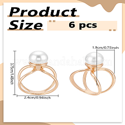 6Pcs Alloy with Plastic Scarf Buckle Ring&nbsp;AJEW-LP0010-56