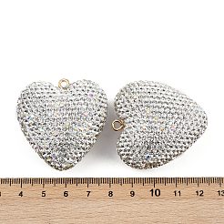 Alloy Clay Rhinestone Pendants&nbsp;RB-P038-04G-01