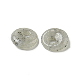 Natural Labradorite Donut/Pi Disc Charms&nbsp;G-G142-02Q