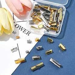 50Pcs 13 Styles 304 Stainless Steel Ribbon Crimp Ends&nbsp;STAS-FS0002-03