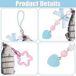 2Pcs 2 Colors Resin Fish Pendant Decorations&nbsp;HJEW-CA0001-79