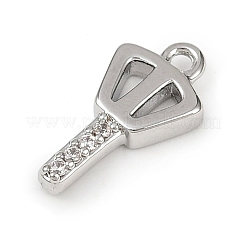 Brass Micro Pave Clear Cubic Zirconia Pendants&nbsp;KK-L238-22P