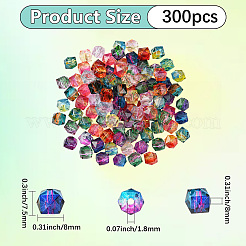 Two Tone Transparent Spray Painted Acrylic Beads&nbsp;ACRP-PA0001-01A