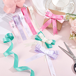 6Rolls 6 Colors Mother's Day Polyester Ribbon&nbsp;OCOR-PH0036-75B