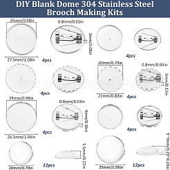 DIY Blank Dome 304 Stainless Steel Brooch Making Kits&nbsp;DIY-SC0027-86