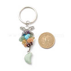 Moon Natural & Synthetic Mixed Stone Chips & Pendant Keychain&nbsp;KEYC-JKC00360