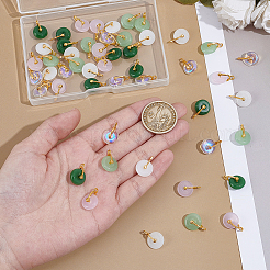50Pcs 5 Colors Glass Imitation Gemstone Pendants&nbsp;FIND-UN0010-49