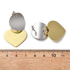 Brass Dangle Stud Earrings&nbsp;EJEW-S262-04GP