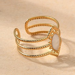 304 Stainless Steel Enamel Cuff Rings&nbsp;RJEW-M171-32G
