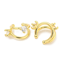 Brass Micro Pave Cubic Zirconia Cuff Earrings&nbsp;EJEW-C104-157G