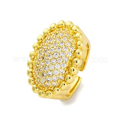 Brass Micro Pave Clear Cubic Zirconia Cuff Rings for Women&nbsp;RJEW-Q009-02G