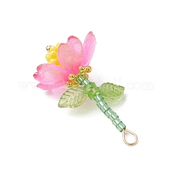 Glass Seed Beaded Flower Pendants&nbsp;PALLOY-MZ00737