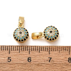 Brass Micro Pave Colorful Cubic Zirconia Charms&nbsp;CU-CBADD64-13G