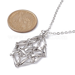 Tarnish Resistant 304 Stainless Steel Macrame Pouch Empty Stone Holder for Pendant Necklaces Making&nbsp;X-NJEW-JN04441-02