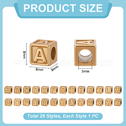 26Pcs 26 Styles 304 Stainless Steel Cube Beads&nbsp;STAS-UN0063-94
