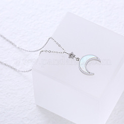 Amie Lunbi Shell Pendant Titanium Steel Necklace for Women Moon Shape Jewelry&nbsp;GV4177