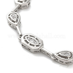 Brass Micro Pave Cubic Zirconia Chain Necklaces &nbsp;NJEW-L170-11P-01
