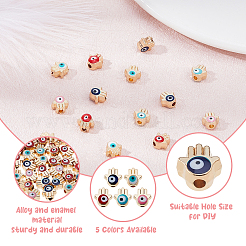 150Pcs 5 Colors Alloy Enamel Beads&nbsp;ENAM-HS0001-04