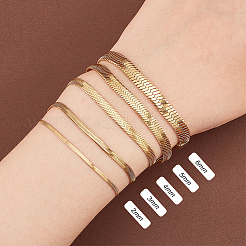 5Pcs 5 Size Ion Plating(IP) 304 Stainless Steel Herringbone Chain Bracelets Set for Men Women&nbsp;BJEW-PH0004-37