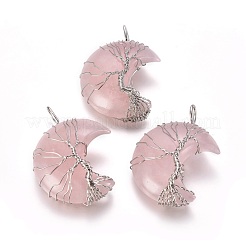 Natural & Synthetic Mixed Stone Tree of Life Wire Wrapped Pendants&nbsp;G-L520-E-P