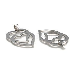 Tarnish Resistant Heart to Heart 201 Stainless Steel Pendants&nbsp;STAS-I032-122