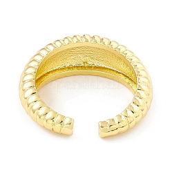 Rack Plating Brass Croissant Open Cuff Ring for Women&nbsp;RJEW-I083-04G