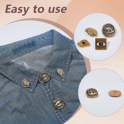 16Pcs 4 Styles 1-Hole Alloy Shank Buttons&nbsp;FIND-AR0006-59