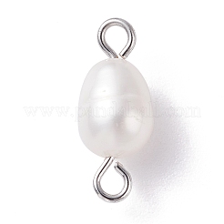Natural Cultured Freshwater Pearl Bead Links Connectors&nbsp;PALLOY-JF01152