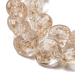 Handmade Gold Sand Lampwork Beads Strands&nbsp;LAMP-L079-04E