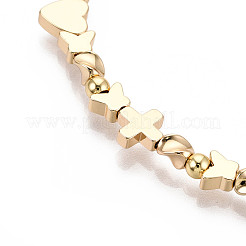Adjustable Brass Beaded Slider Bracelets for Women&nbsp;BJEW-T022-19G