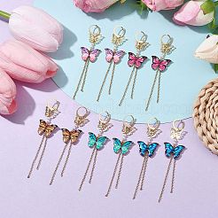 Alloy Butterfly Dangle Leverback Earrings&nbsp;EJEW-JE05642