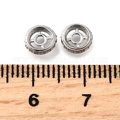 925 Sterling Silver Micro Pave Clear Cubic Zirconia Beads&nbsp;STER-F061-09P