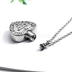 Non-Tarnish Heart with Word Shape 304 Stainless Steel Pendant Necklaces with Cable Chains&nbsp;KI1843-2