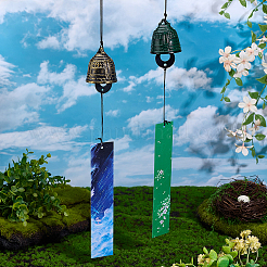 2Pcs 2 Colors Fish Iron Wind Chime&nbsp;HJEW-WR0001-15