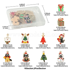 20Pcs 10 Styles Christmas Kitten Alloy Enamel Pendants&nbsp;ENAM-FS0002-14