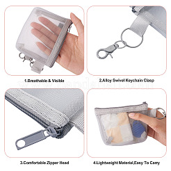 3Pcs Rectangle Nylon Mesh Zipper Wallets Pendant Decorations&nbsp;HJEW-TAC0106
