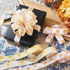 3Rolls 3 Colors Sun Pattern Polyester Ribbon&nbsp;OCOR-TA0003-30