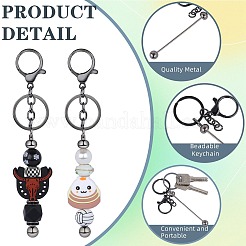 16Pcs Alloy Bar Beadable Keychain for Jewelry Making DIY Crafts&nbsp;KEYC-SZ0001-16B