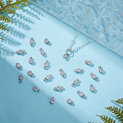 60pcs 2 Styles Brass Pave Clear Cubic Zirconia Flat Round Connector Charms&nbsp;KK-AR0001-81