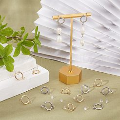 40Pcs 4 Style 304 Stainless Steel Circle Ring Stud Earring Findings&nbsp;STAS-UN0047-07