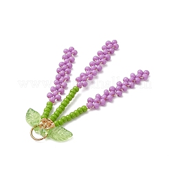 Glass Seed Beaded Lavender Pendants&nbsp;PALLOY-MZ01198