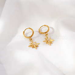 304 Stainless Steel Micro Pave Cubic Zirconia Hoop Dangle Earrings for Women&nbsp;MS6210-4