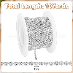Glass Rhinestone Cup Chains&nbsp;LCHA-WH0004-02B
