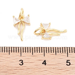 Brass Micro Pave Cubic Zirconia Pendants&nbsp;KK-P271-23G