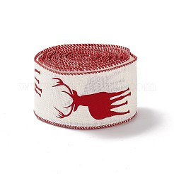 Christmas Theme Polyester Imitation Linen Wrapping Ribbon&nbsp;SRIB-P020-01A