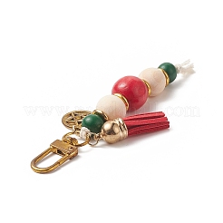 Wooden Beaded Tassel Pendant Decoration&nbsp;HJEW-JM00951