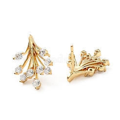 Clear Cubic Zirconia Leaf Stud Earrings&nbsp;KK-D080-19G