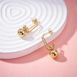 Stainless Steel Round Ball Dangle Stud Earrings for Women&nbsp;JE1107A
